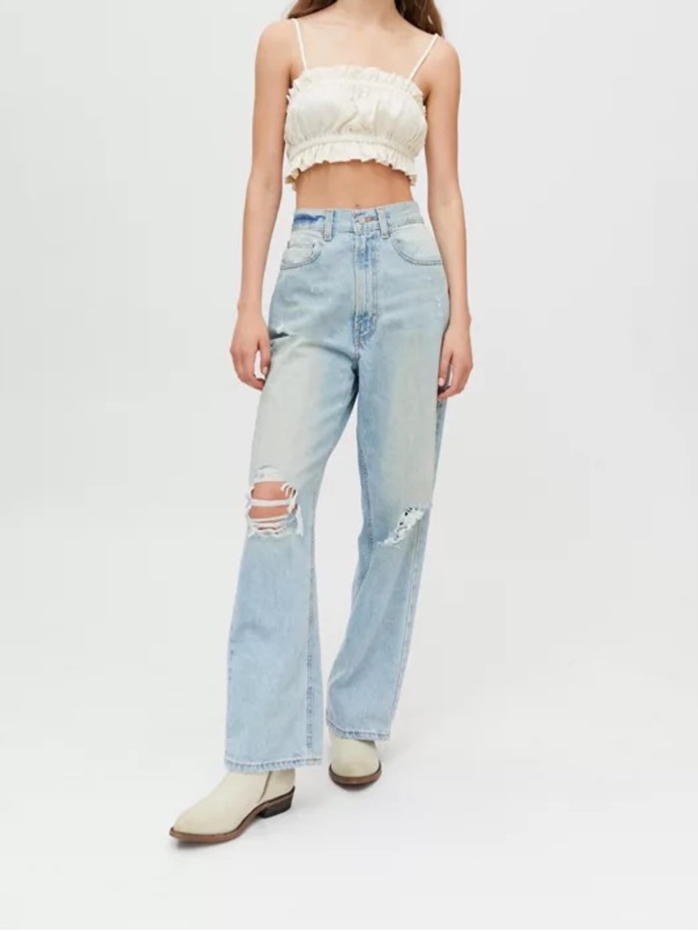 BDG Urban Outfitters High Rise Loose Baggy Jeans Distressed
